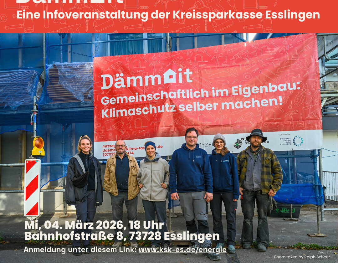 Veranstaltung „Dämm_it“ am 4. März 2026: Gemeinsam dämmen, Kosten senken, Klima schützen